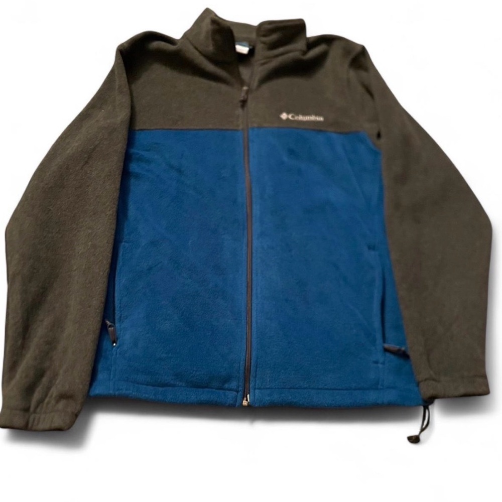 Columbia Men’s Soft Shell Fleece Jacket Blue/Gray Med Weight Size M